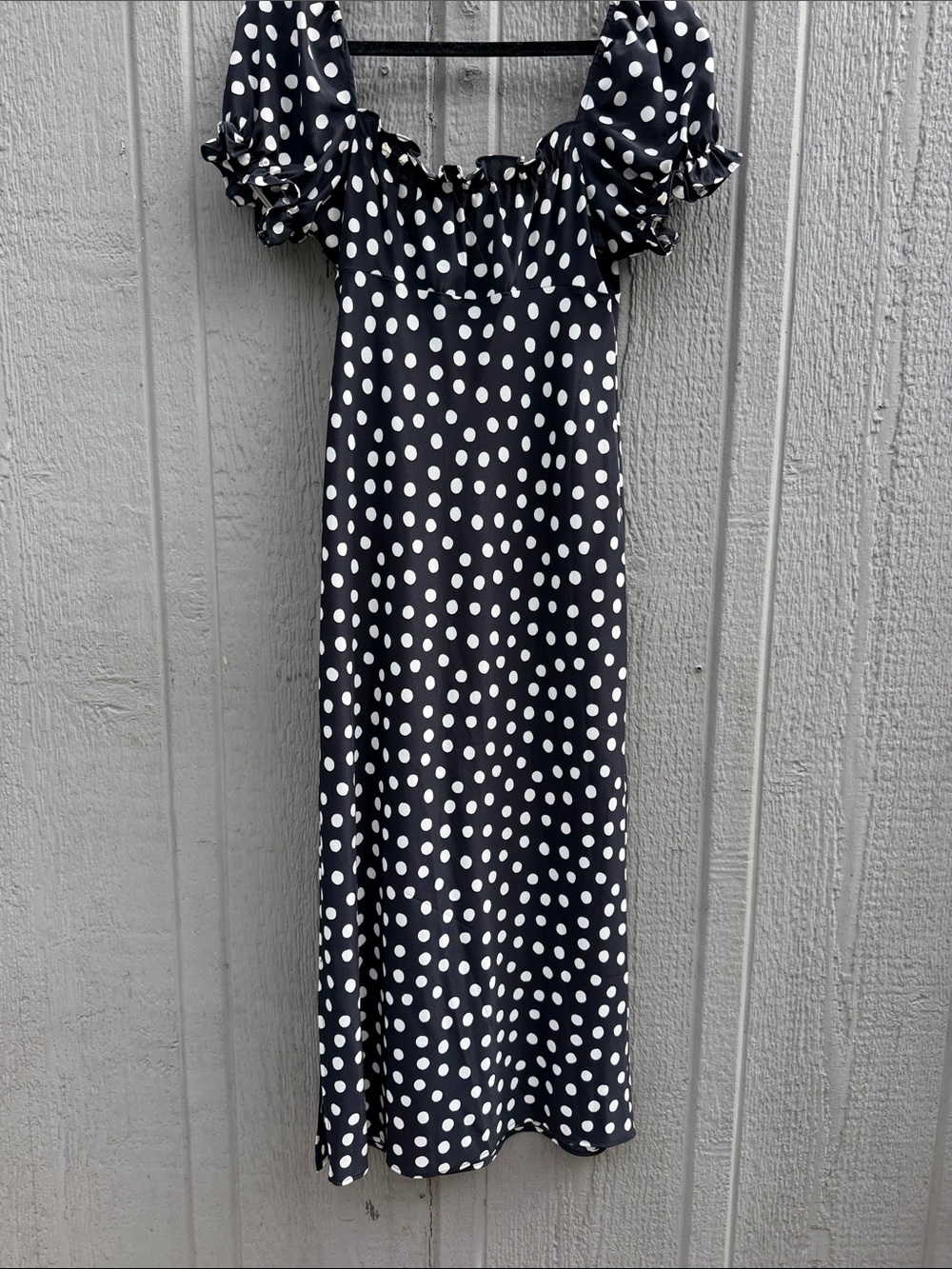 Topshop Polka Dot Midi Dress - Black & White Size: 6 - Picture 8 of 11